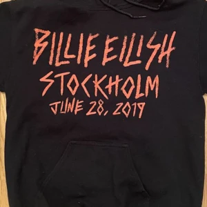 Billie Eilish merch  - Säljer helt oanvänd Billie Eilish merch, med detta trycket fast en svart tshirt!💕 köptes på Lollapalooza i Stockholm 2019