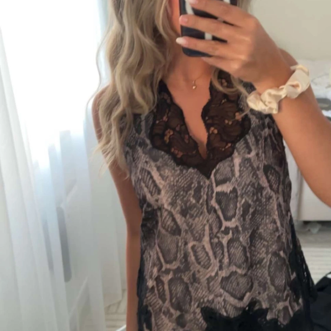 Leopard tröja med spets