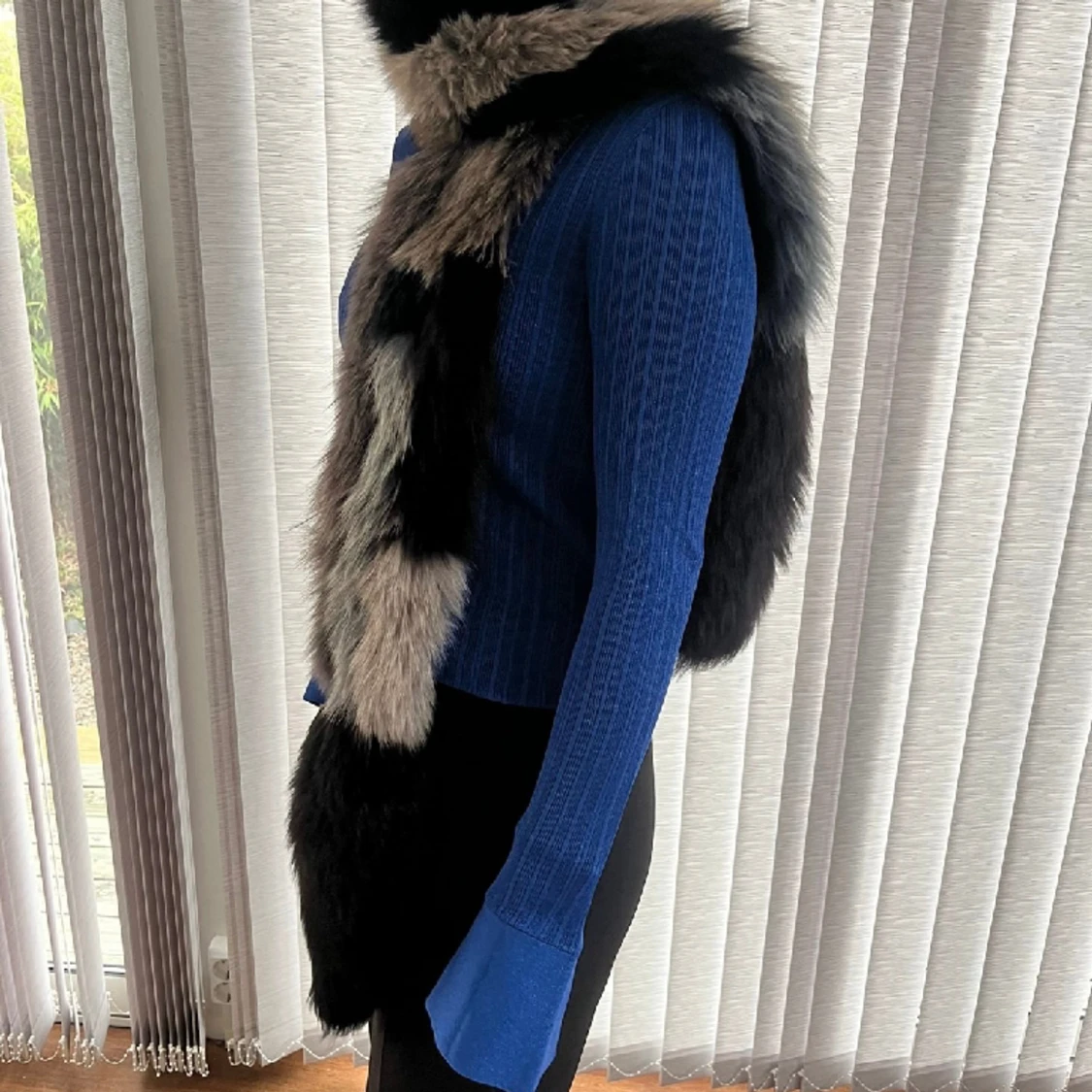Sällsynt silver och blå räv ”sjal" - 90