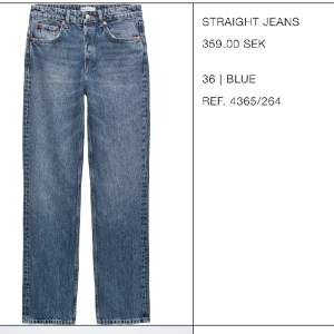 jättefina straight jeans från zara i storlek 36! Säljer pga att jag inte använder de längre, säljs inte längre på hemsidan 🩷Nypris 359kr