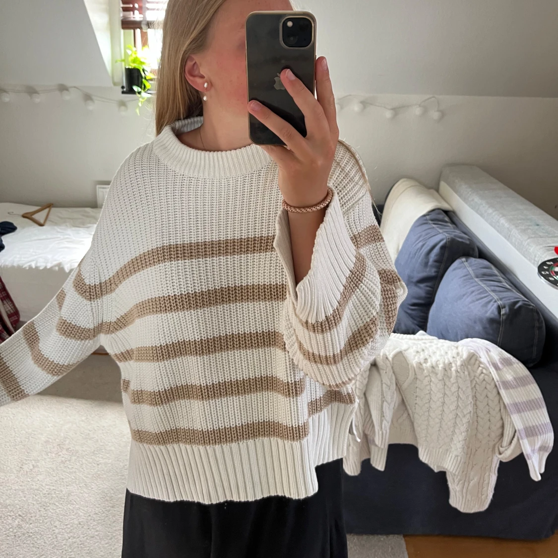 Stickad randig tröja 