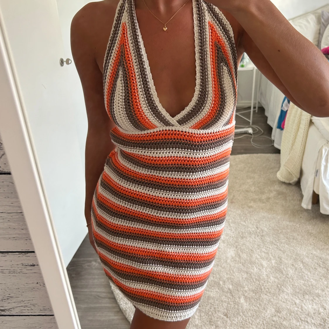 Stickad Klänning/strandklänning