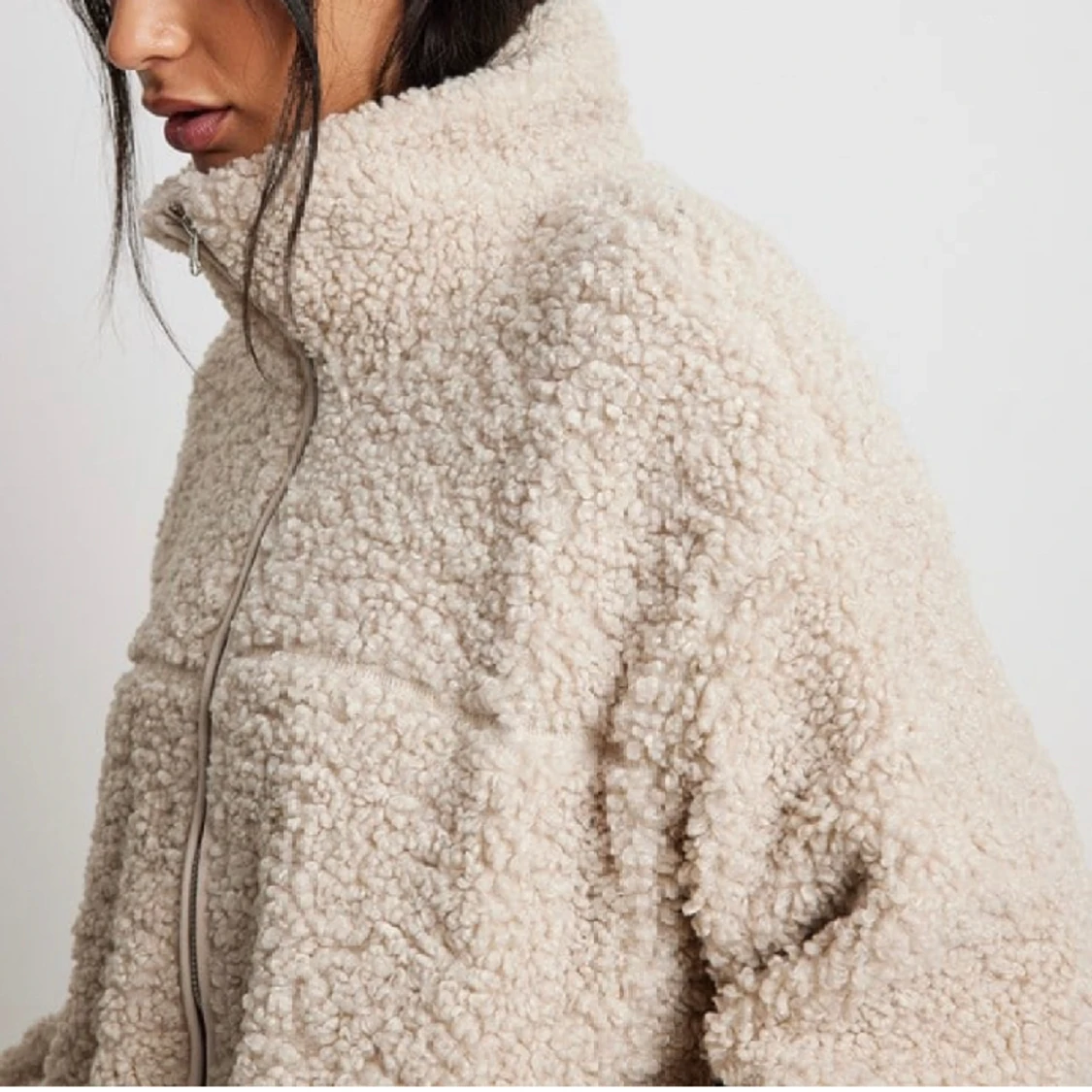 Beige teddyjacka - 90