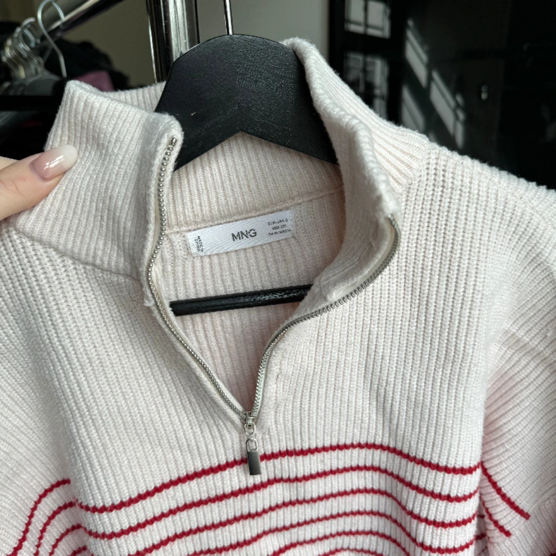 Stickad randig tröja  - 90