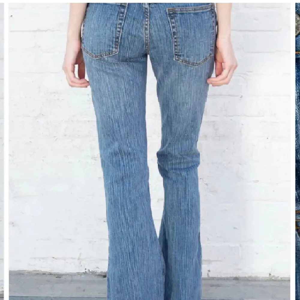 Snygga brandy Melville jeans som är nyskick 🤩 jag köpte dom nyligen men tyvärr kommer dom aldrig till användning 💗  nypris ca 400kr. Jeans & Byxor.