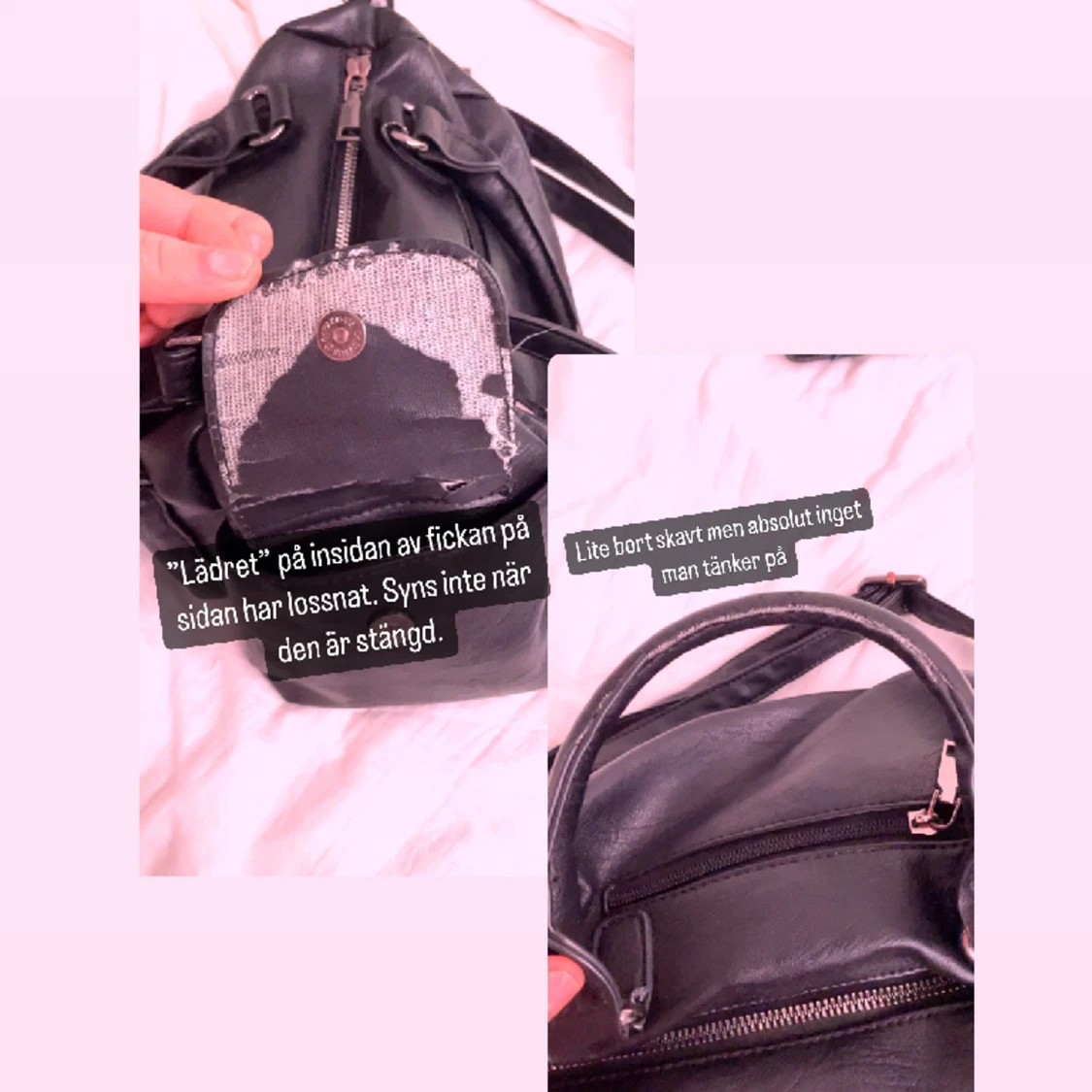 Svart fake läder väska - 91