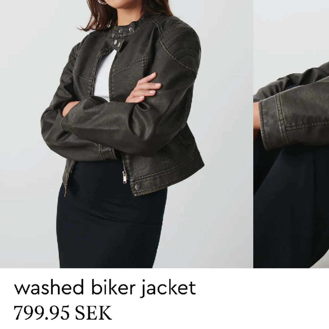 Brun läderjacka - 90