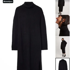 Svart stickad långklänning  - Säljer denna svarta stickade långklänning från NAKD. Helt ny med prislappen kvar. Säljer då jag beställde två storlekar och glömde skicka tillbaka denna i tid. Nypris 549kr mitt pris 250kr  Köparen står för frakten 