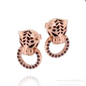 Rose gold leopard örhänge - Snygg rise gold örhänge