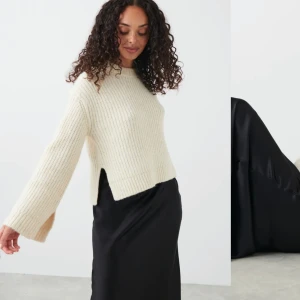 Ben vit stickad tröja - Oanvänd tröja från ginatricot med slits på sidorna oxh armarna, storlek xs men sitter mer som en S💗 