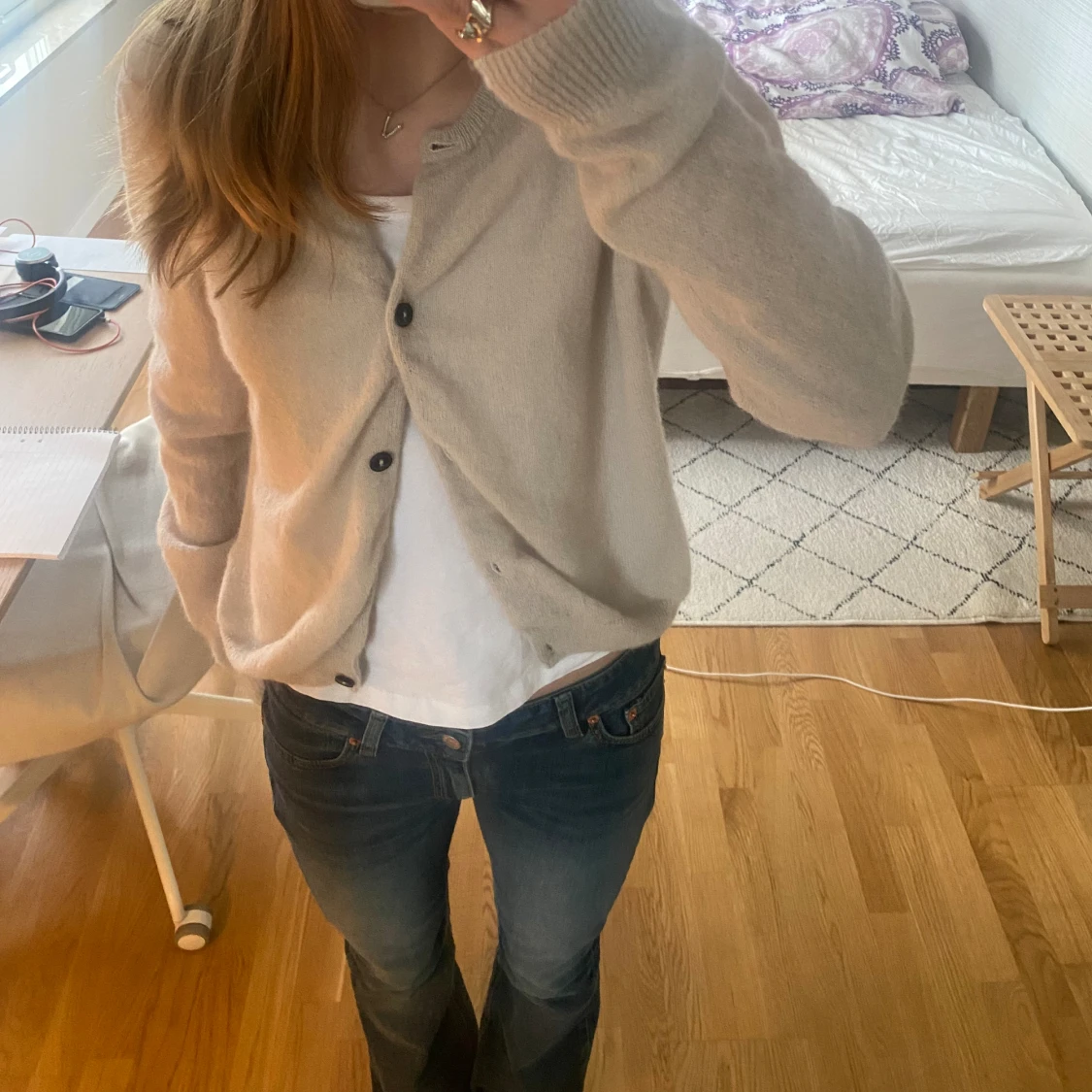 Söt beige kofta - 90