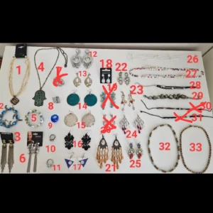 Olika smycken - Diverse smycken. Örhängen, halsband, armband, ringar m.m. Vissa helt nya. Från 20 kr/st. Ange vilket nummer ni vill ha så lägger jag upp en separat plick annons om varan inte redan finns upplagd. Kolla min profil. Kan slå ihop flera på samma frakt. 