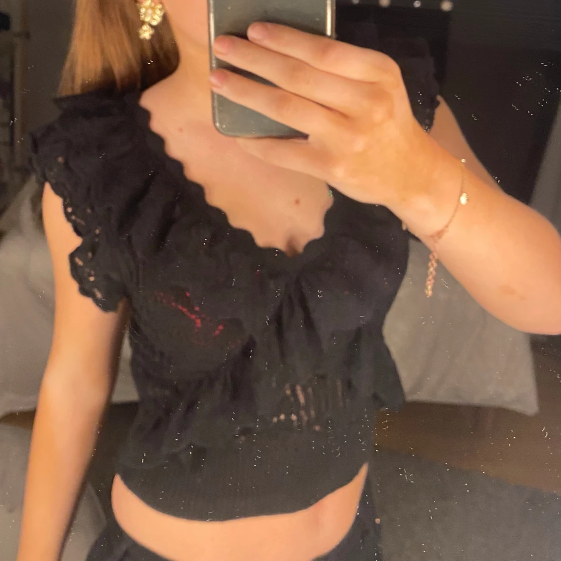 Svart stickad topp zara  - 91