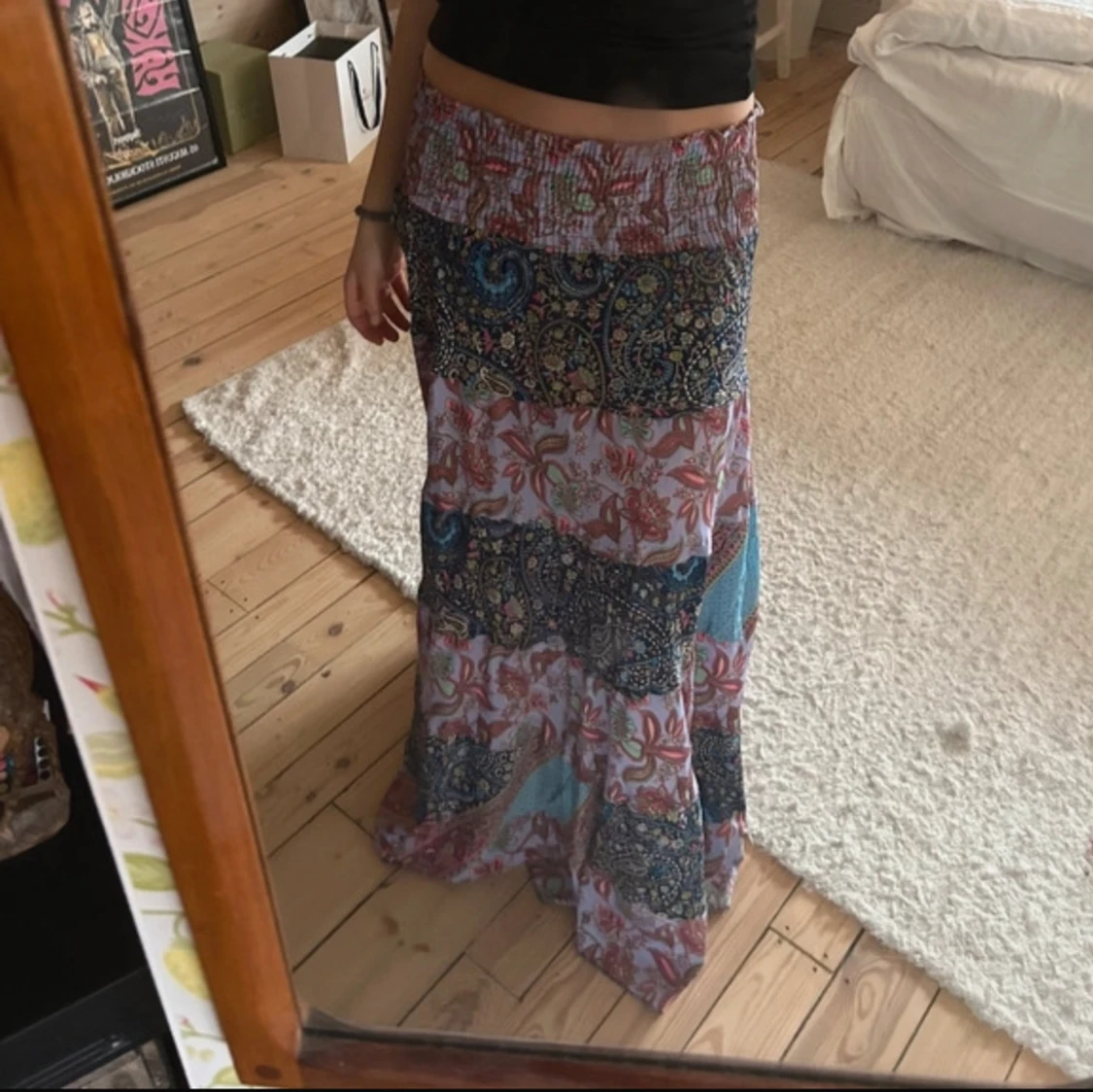 Lila mönstrad långkjol 