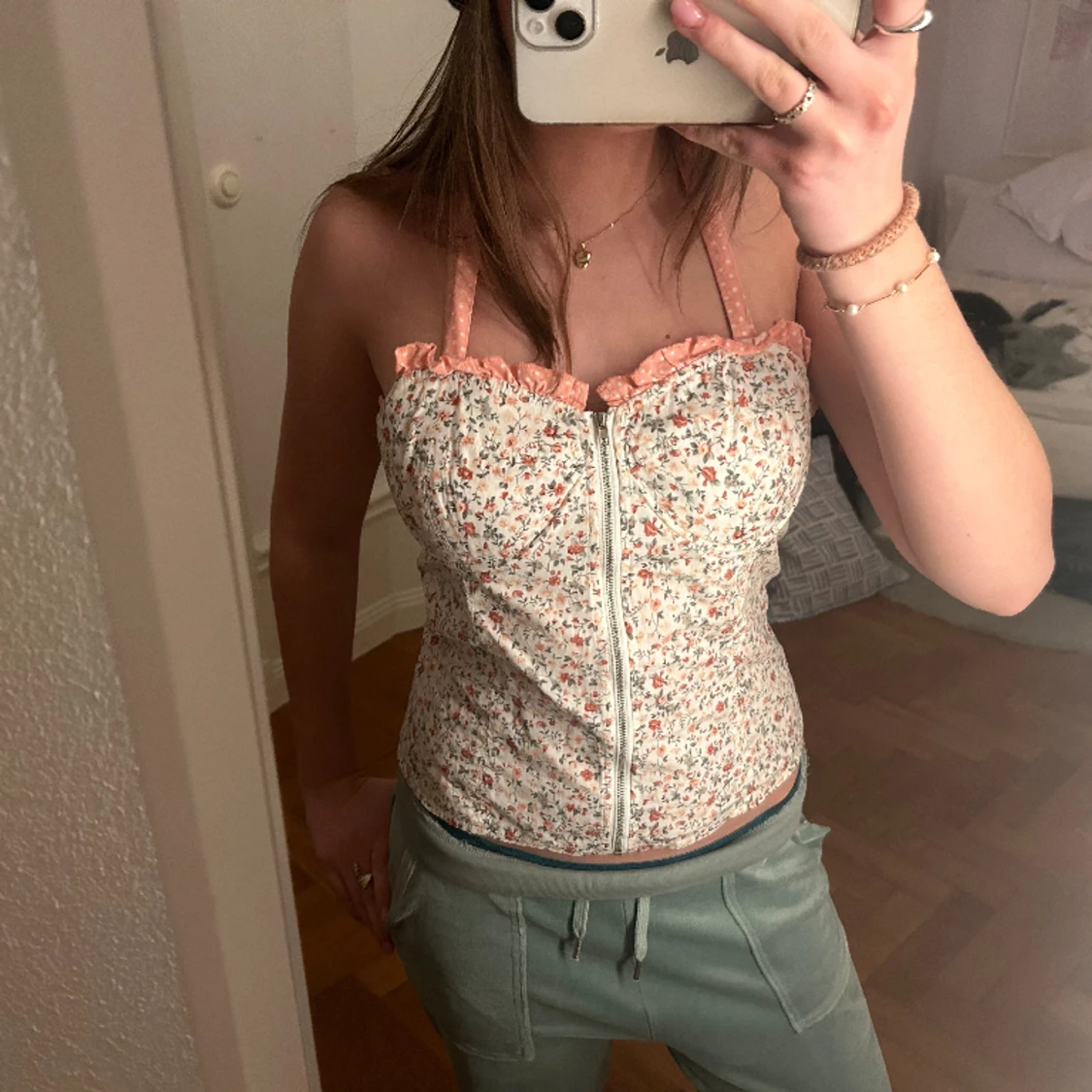 Blommig topp/korsett 