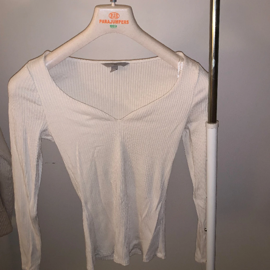 Vit långärmad  - 90