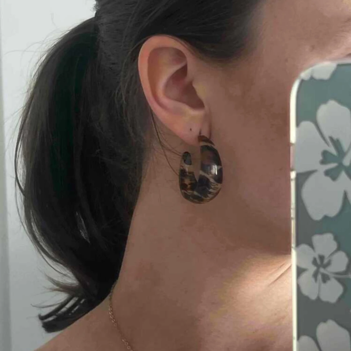 Leopard Mönstrade Hoop Örhängen