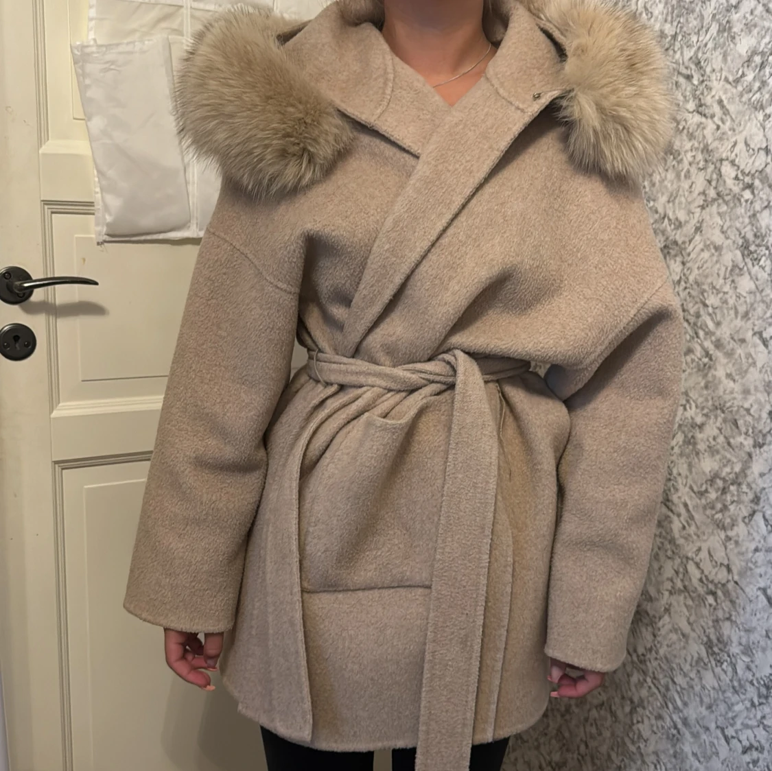 Beige päls kappa - 91