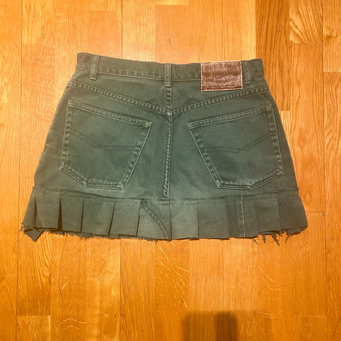 Jeanskjol egensydd grön - 91