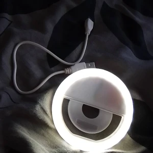 Mobil lampa - Säljer en mobil ring lampa. Den är ny. Laddare med följer. Lampan har tre olika styrkor (svag, medel, stark). Säljer den för 40 kr + frakt! 