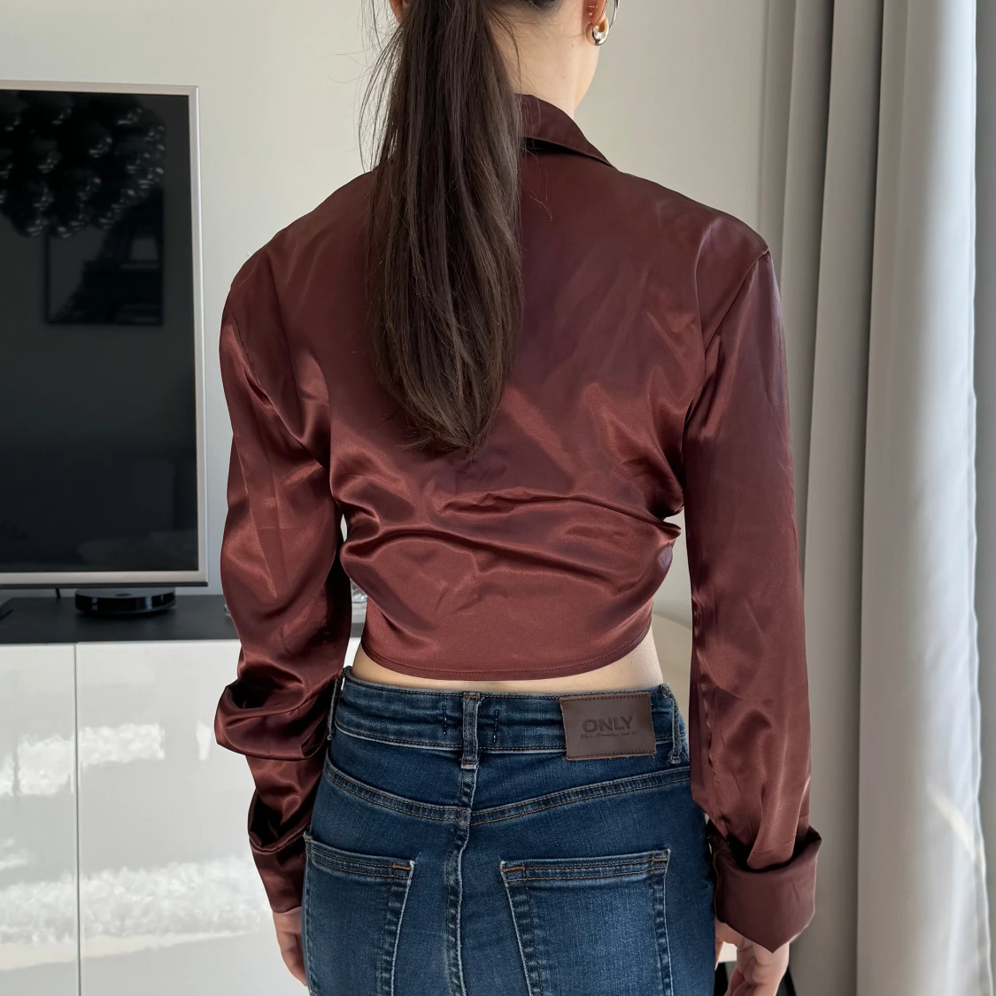 Blus med knytning  - 90