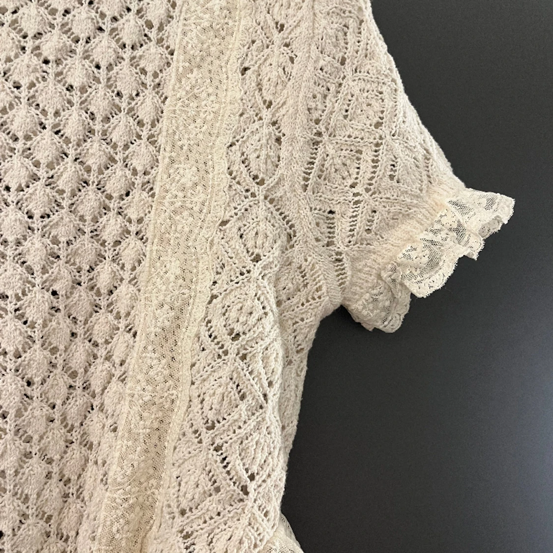 Virkad tröja men spets  - 90