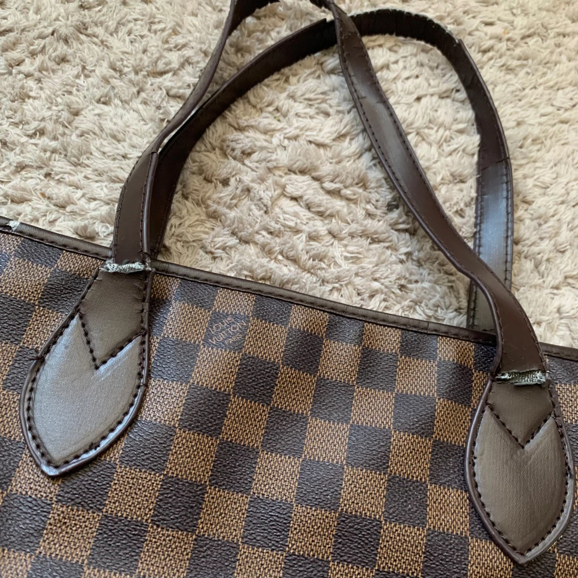 Brun rutig axelväska - 2