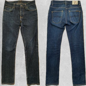Nudie Jeans Grim Tim  - Säljer nu dessa riktigt feta nudie jeansen. Har en riktigt snygg tvätt. Väldigt bra skick inga defekter. Storlek 31/34. Modell Grim Tim (Slim-Fit) Hör av dig om du undrar något eller vill ha fler bilder!🙌 Pris är diskuterbart vid snabb affär🤝