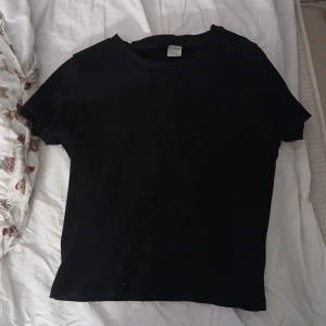 Svart t-shirt från Lindex - En basic svart t-shirt från Lindex i klassisk modell. T-shirten har rund halsringning och korta ärmar, perfekt till vardags eller när du vill ha en enkel stil. Tillverkad i mjukt material för skön känsla.