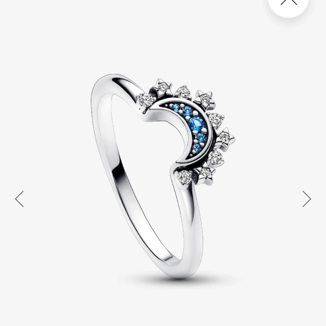 Pandora månring med blå stenar och stjärndetaljer - 1