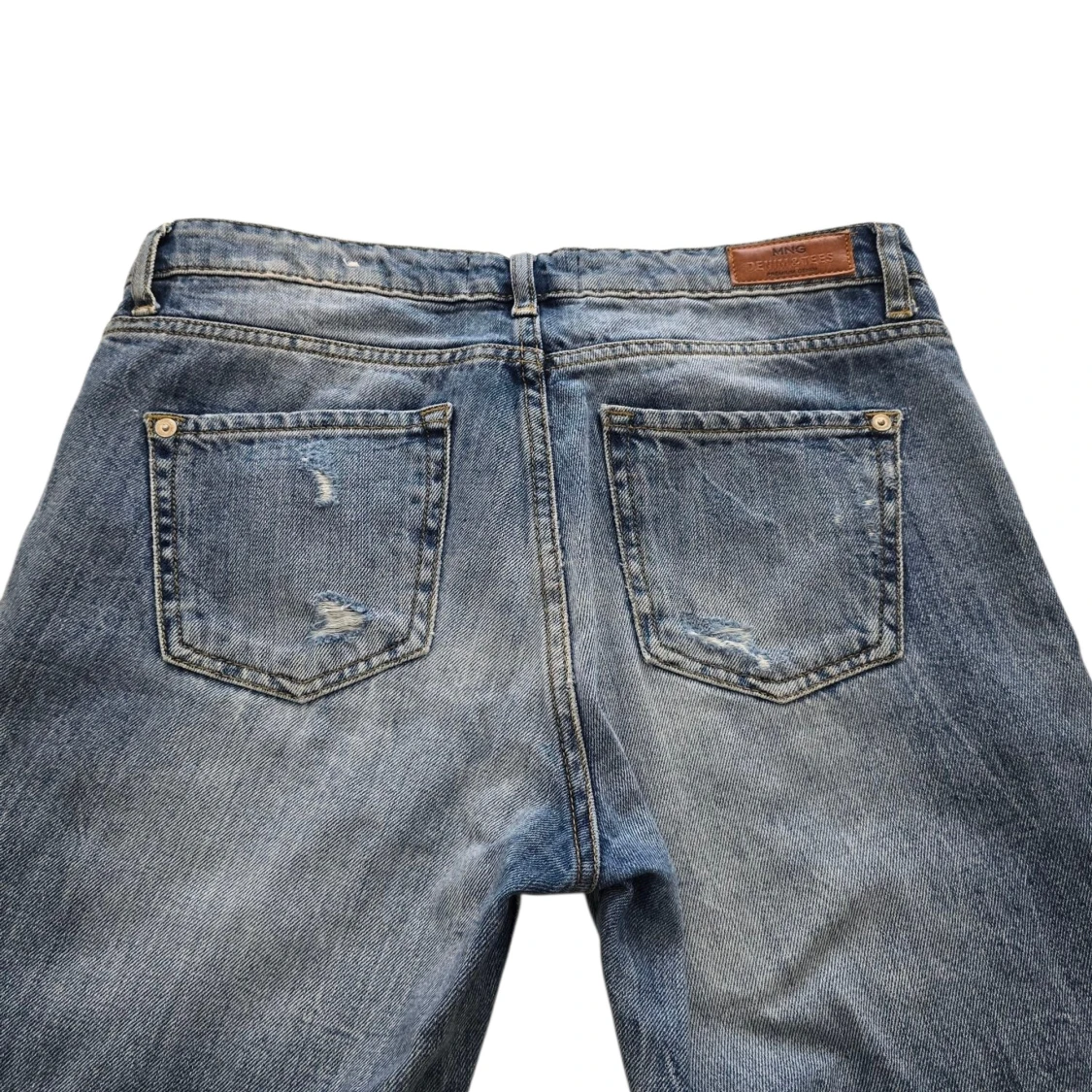 Patchade blå jeans från Mango - 2