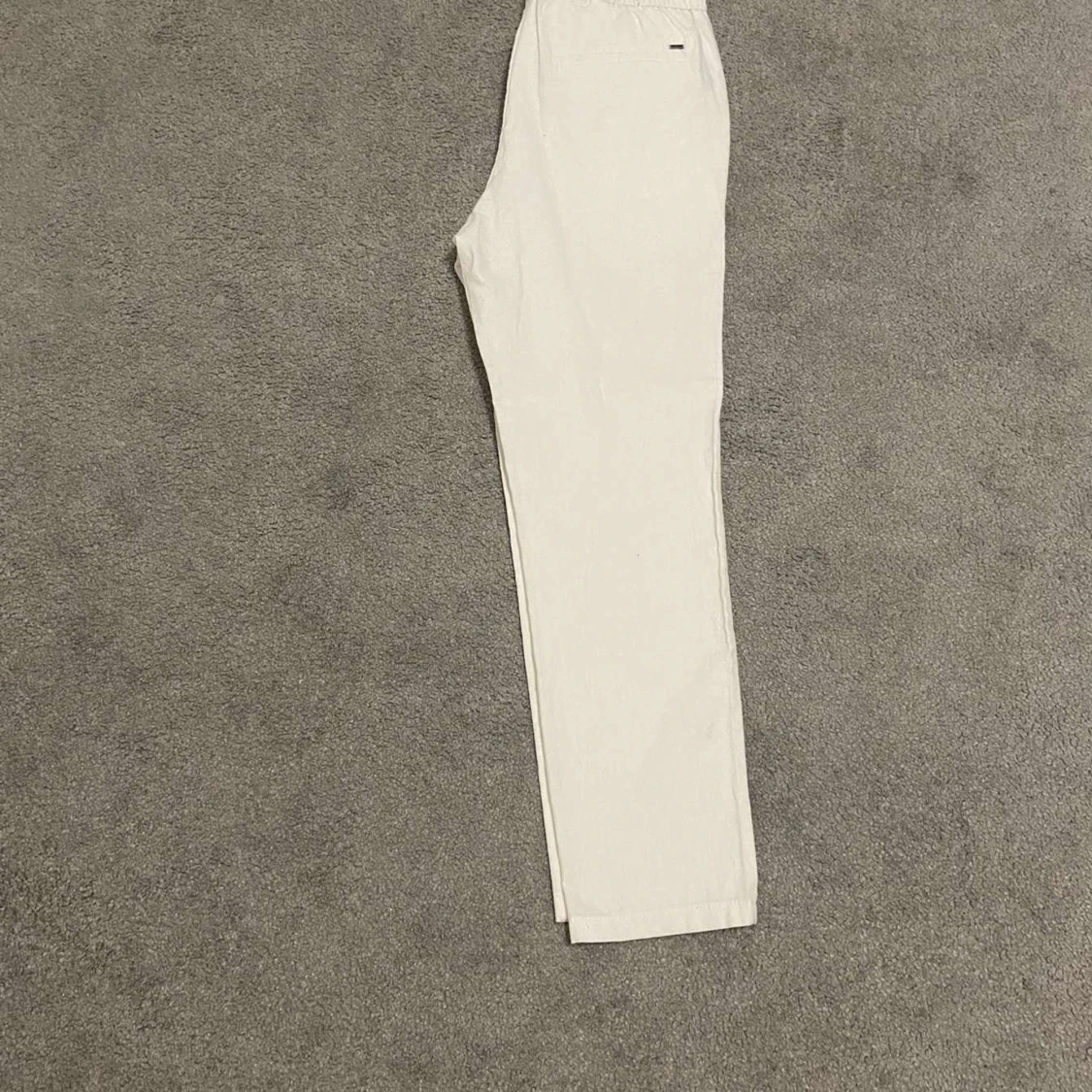 Vita linnebyxor med snörning - 1