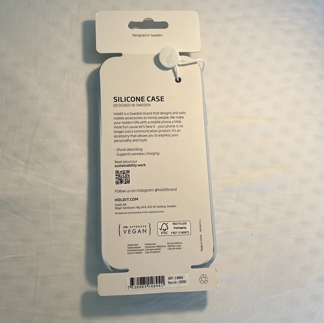 Ljusblått mobilskal Holdit i silikon - 1