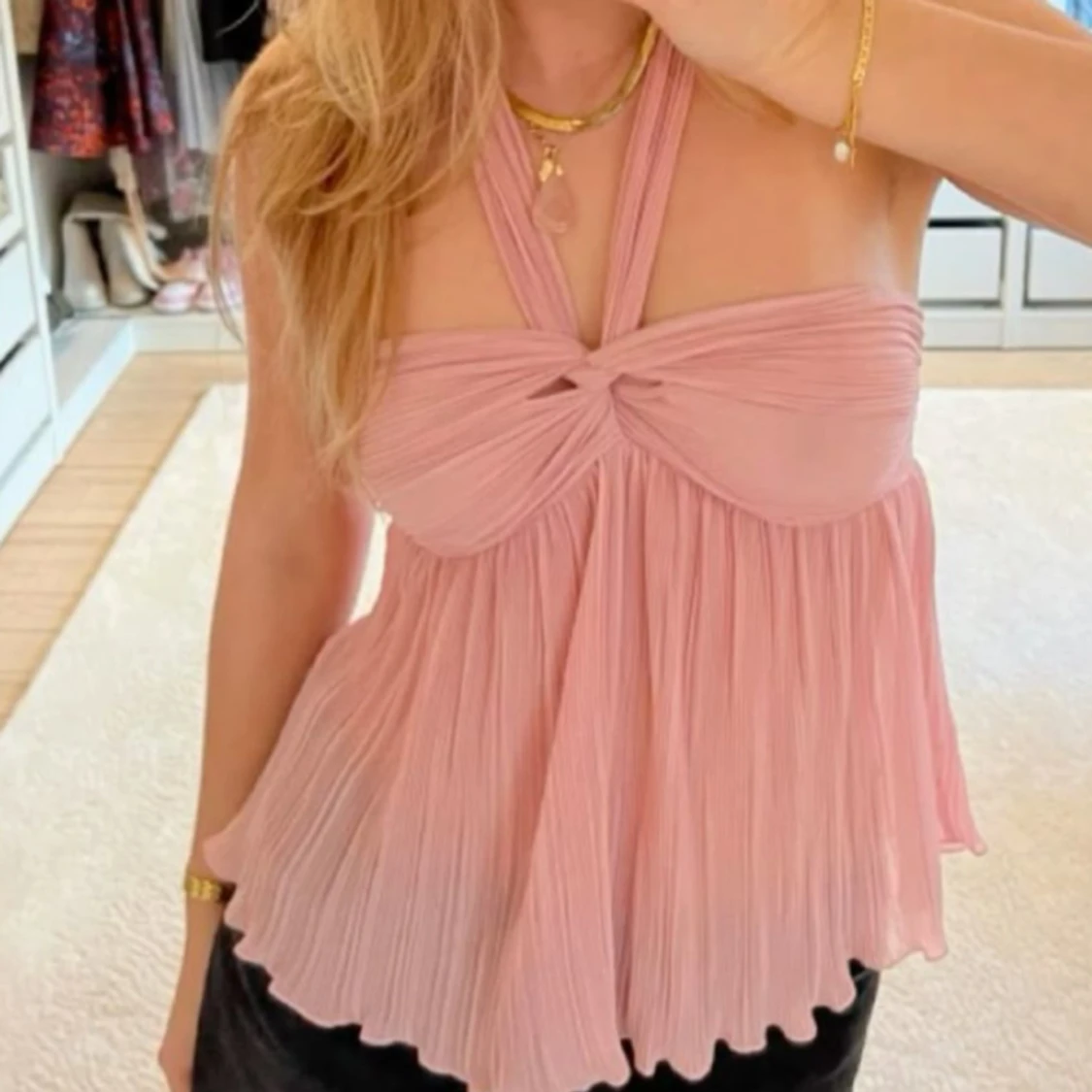  rosa halterneck topp - 1