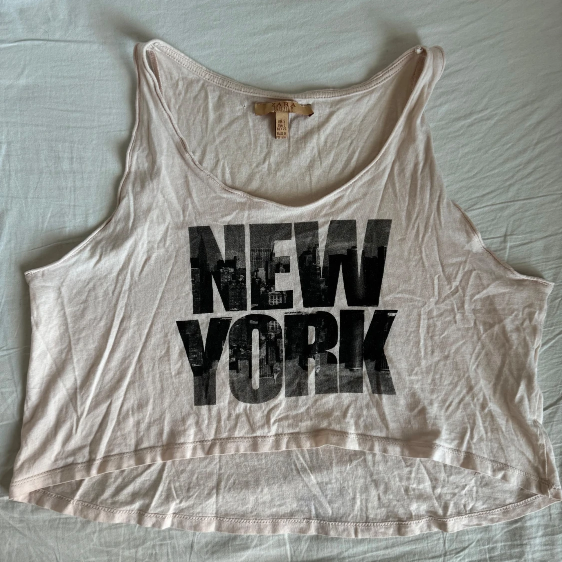 zara crop top linne - 1