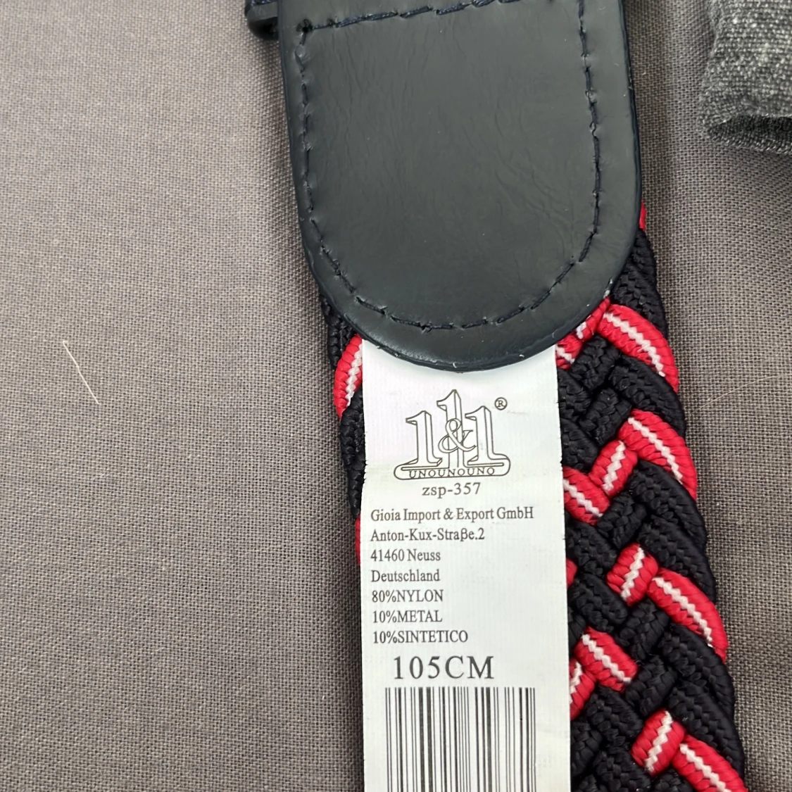 Svart och röd flätad bälte  - 1
