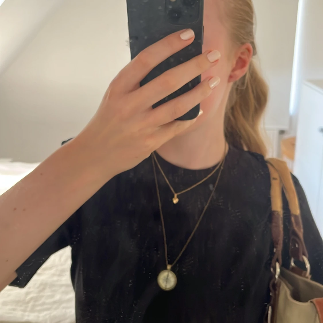 Vintage statement halsband med kompass - 2