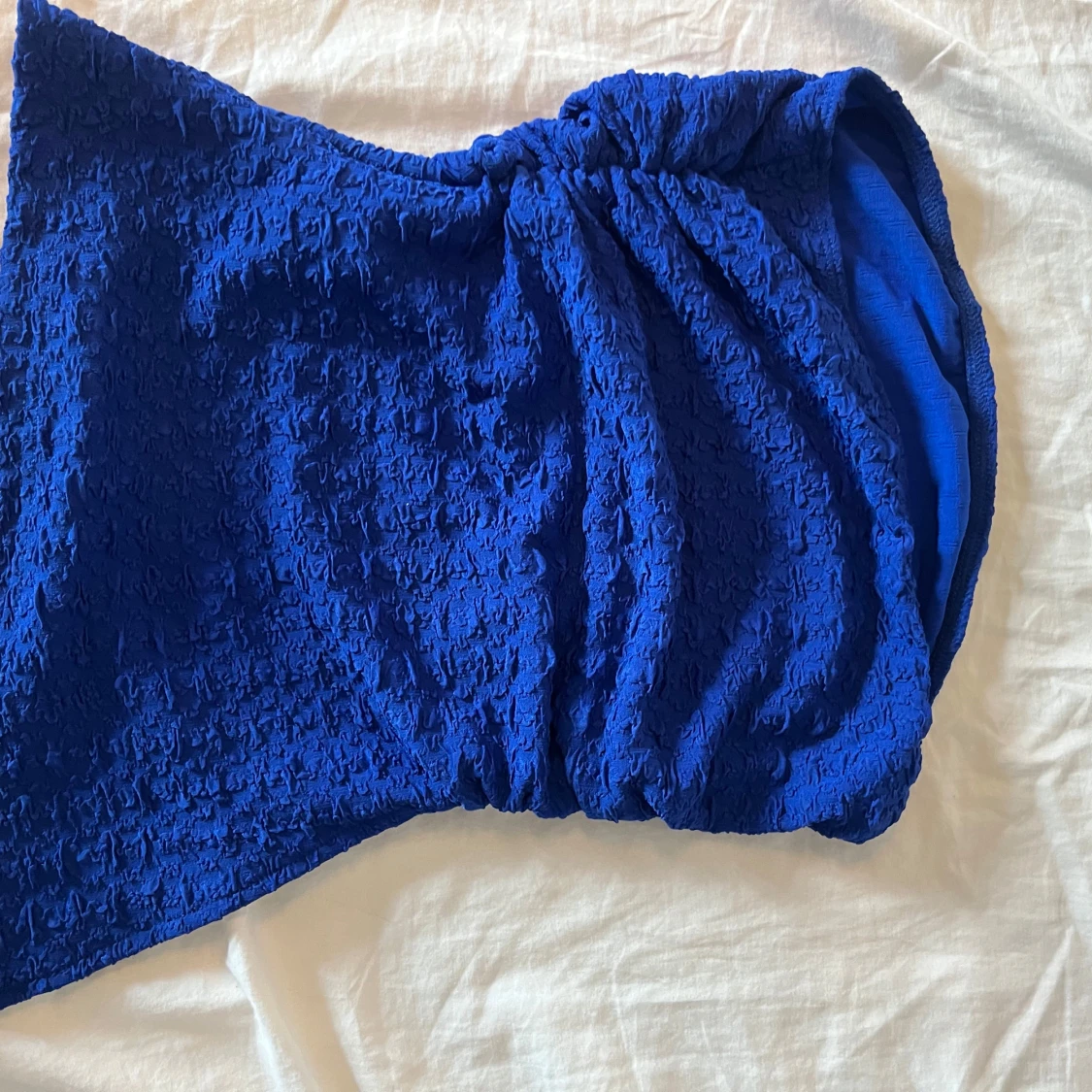 Blå tub topp  med struktur - 1