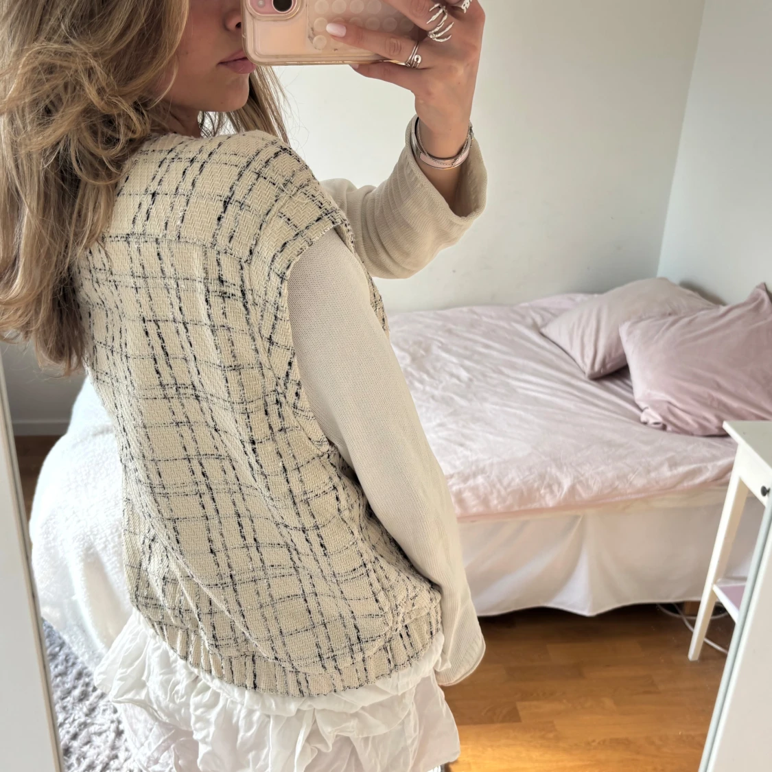 Beige rutig väst - 1