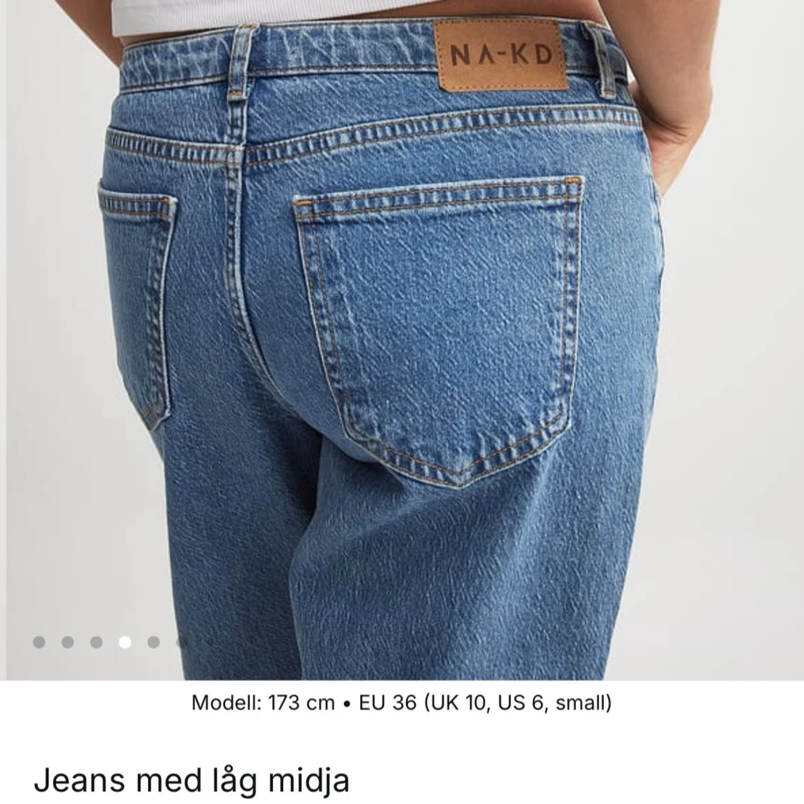 Blå wide jeans från NA-KD låg midja - 3