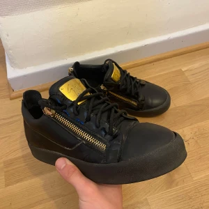 Giuseppe zanotti skor - Tjo säljer mina assfeta giuseppe skor. Syns att de är använda med lite repor på guldplattan och lite creases. Förutom det har hälarna inga skav eller hål och resten av skorna är i bra skick. Riktigt stiliga skor som glimmar upp vilken outfit som helst. Priset är såklart diskuterbart och vid frågor eller funderingar är det bara att skriva🙏❤️