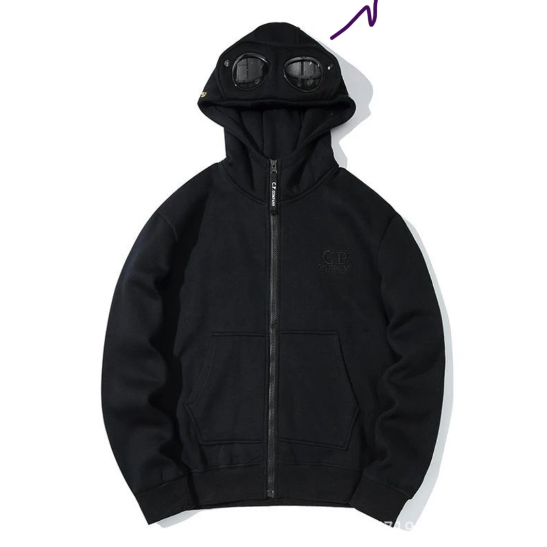 Svart hoodie från C.P. Company med goggles - 3