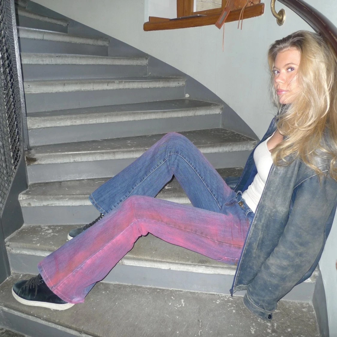 Färgglada bootcut jeans