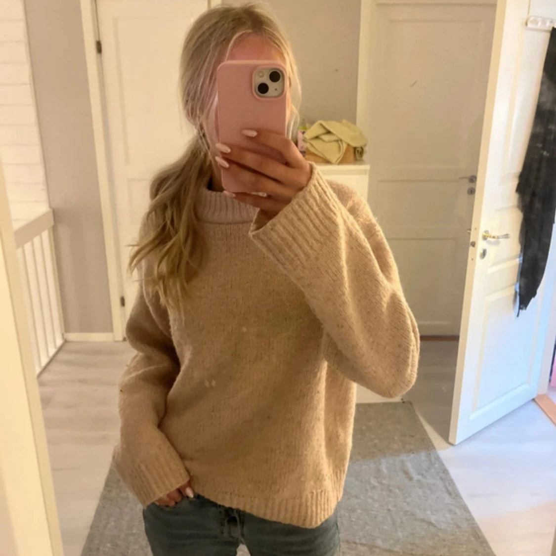 Ljusrosa stickad tröja från H&M