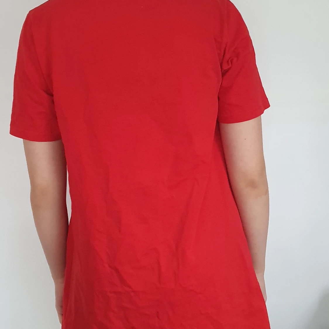 Röd kortklänning i bomull - 3