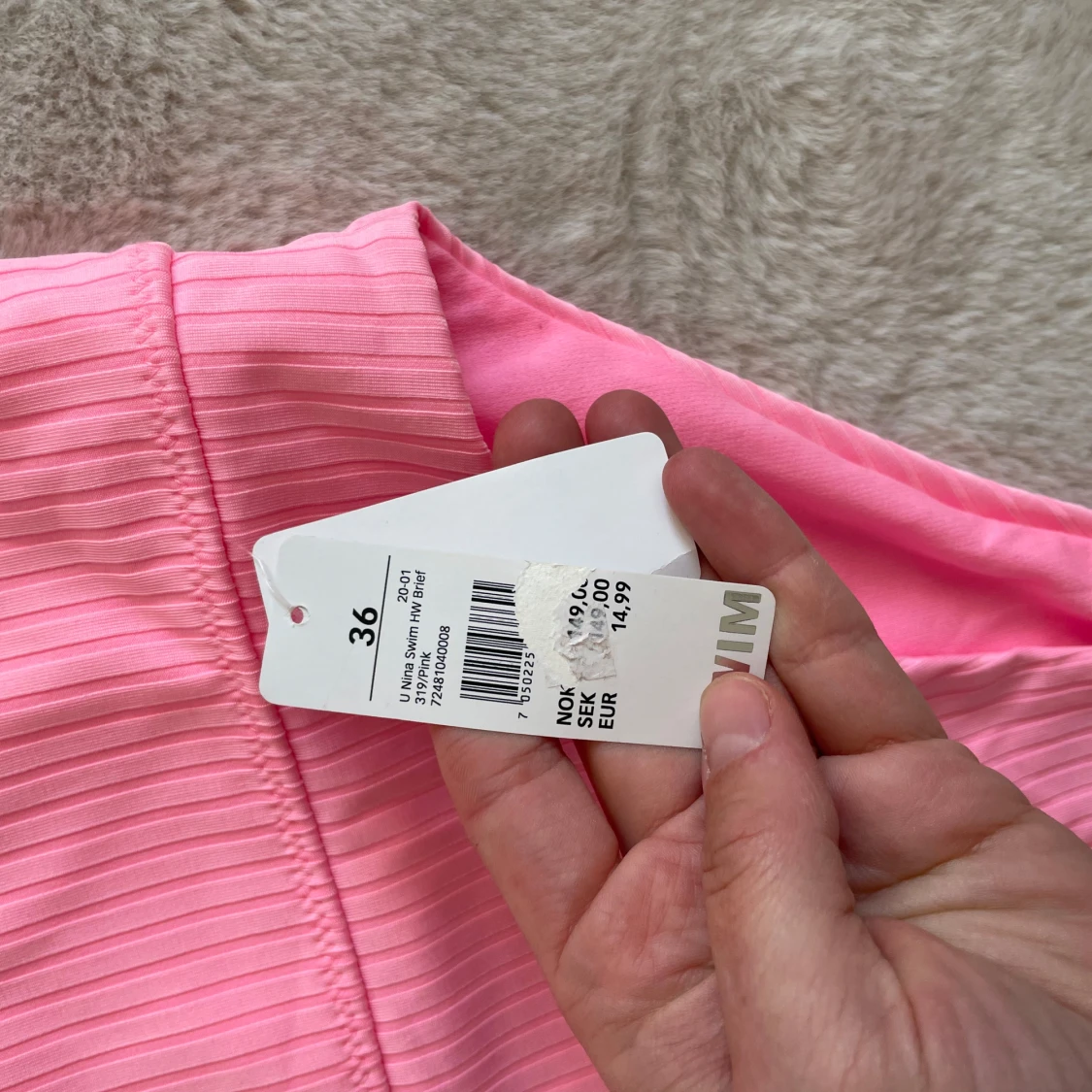 Rosa ribbad bikinitrosor hw  - 1