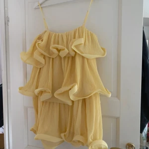 Gul volangklänning - Kollar om nån vill köpa denna innan jag lämnar tillbaks pga fel storlek, så helt ny med prislapp! ❗️Lämnar tbx lördag 10 maj❗️Såå fin gul klänning perfekt till sommaren                    -Nypris 799kr                                                             -Lägsta pris vid bud: 580