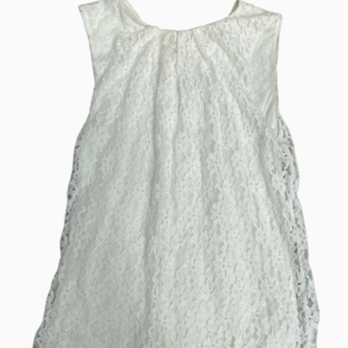 Vit ärmlös spetsblus