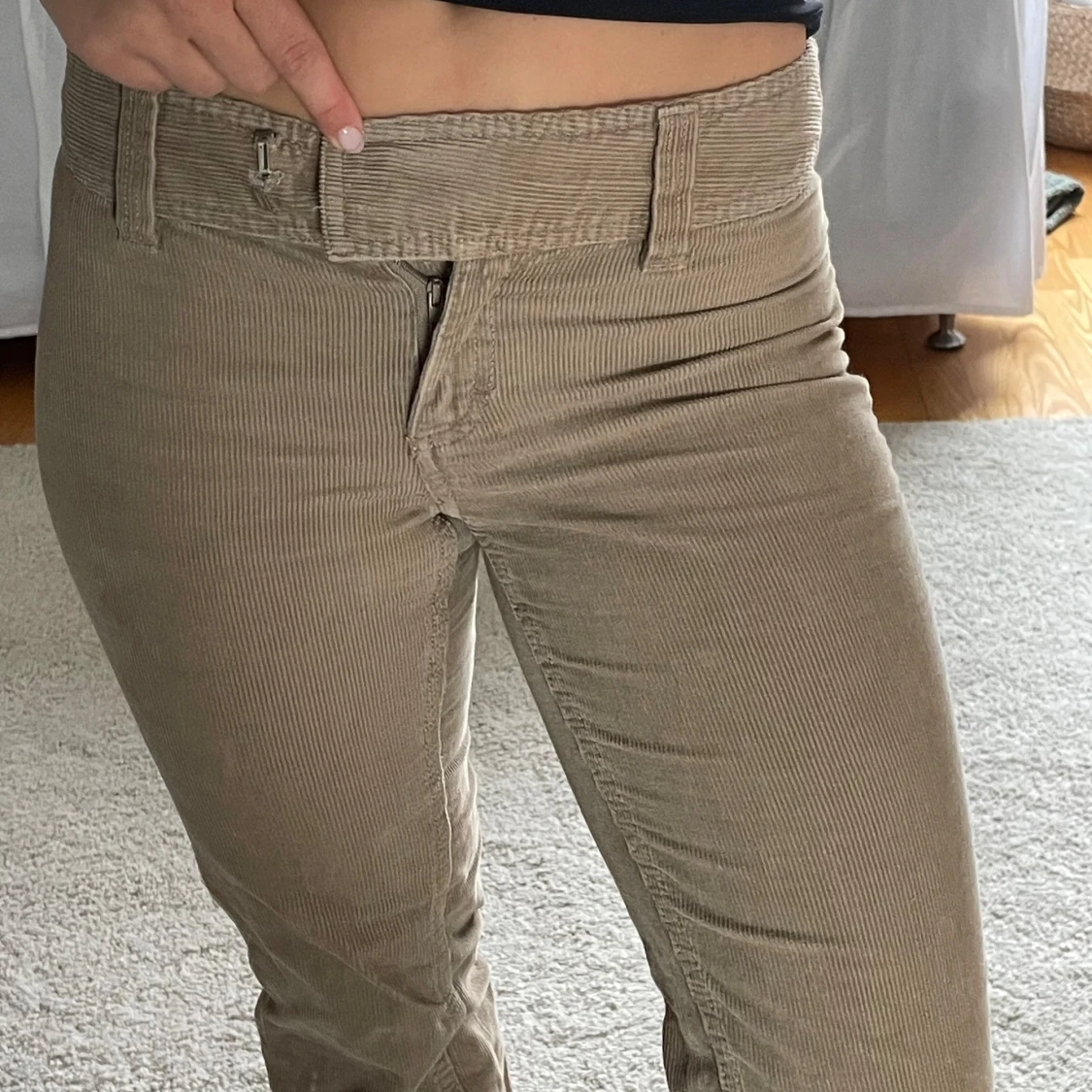 Beiga bootcut manchesterbyxor  - 2