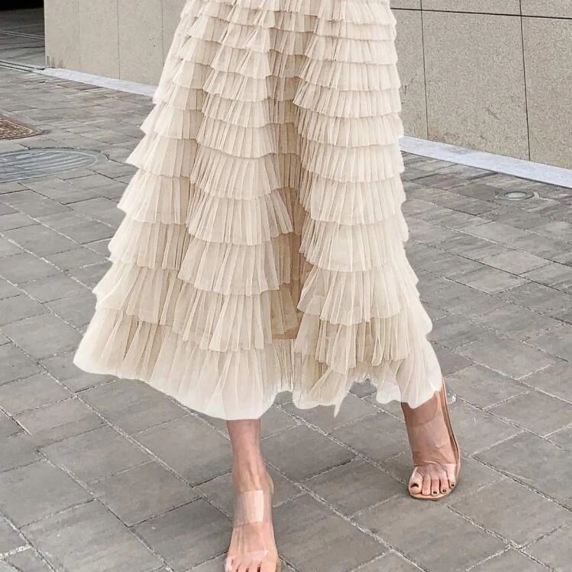 Krämvit volangkjol från Dazy - 1